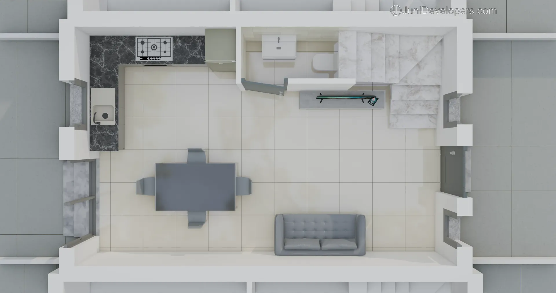 Maisonette No. 3, ground floor plan