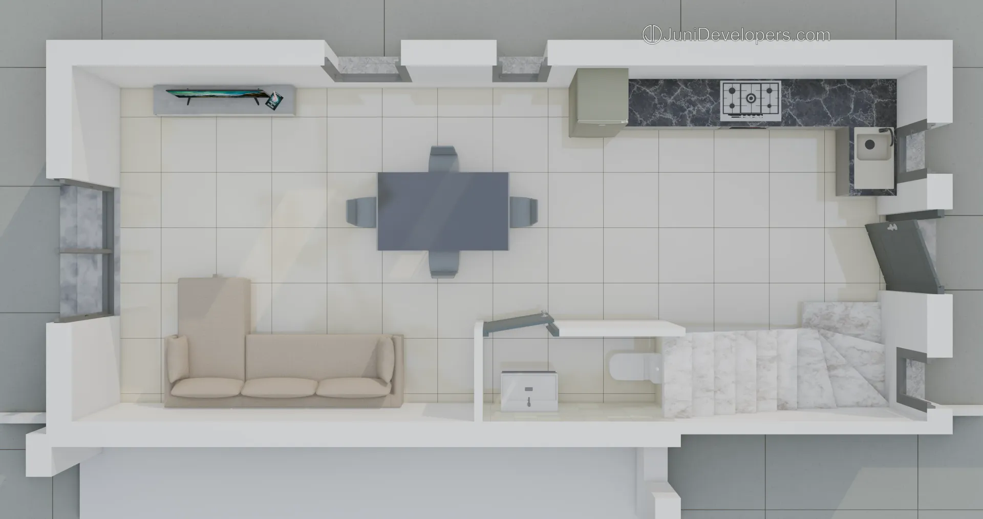 Maisonette No. 5, ground floor plan