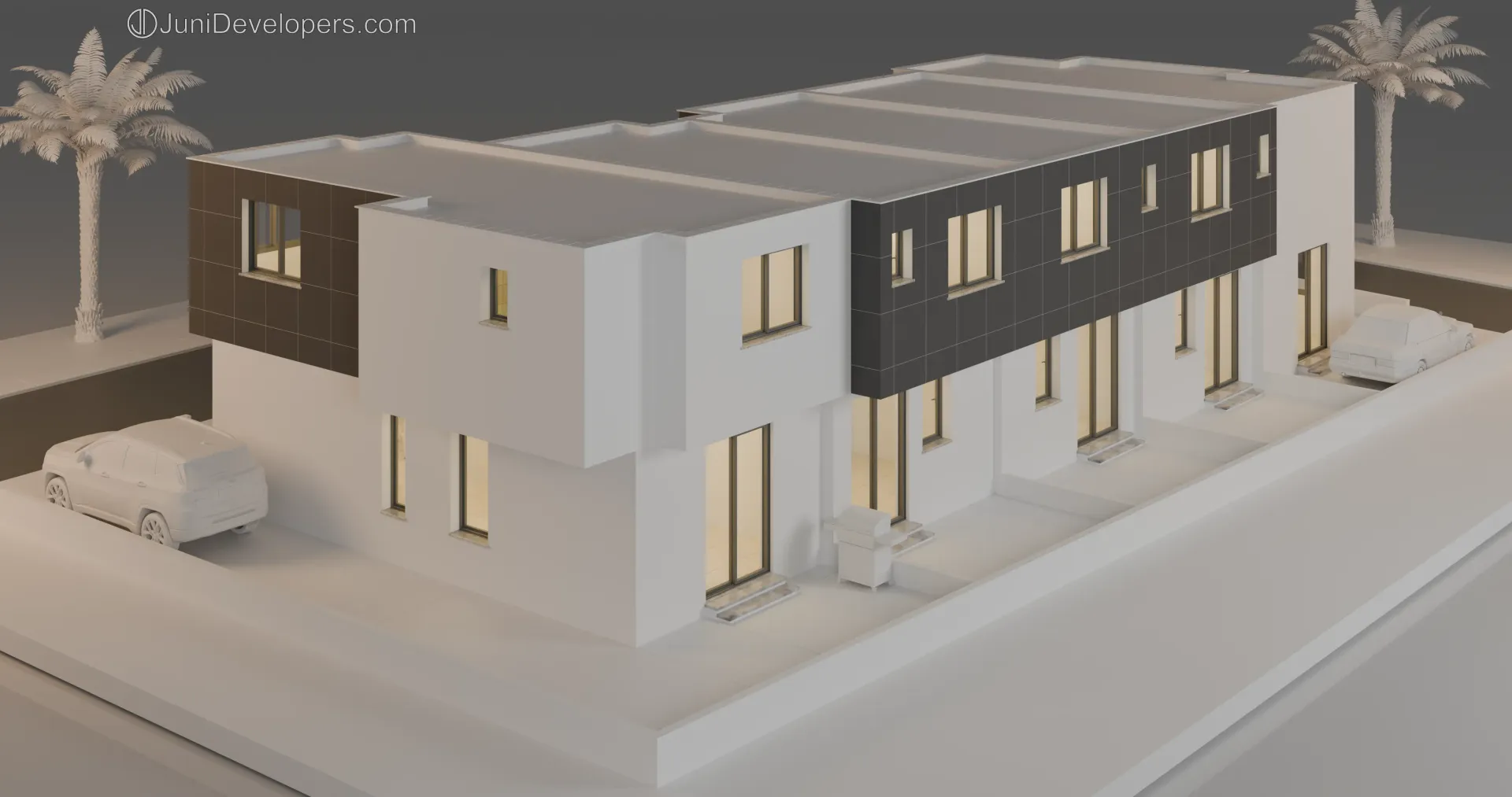 Maisonettes, building design, verandas