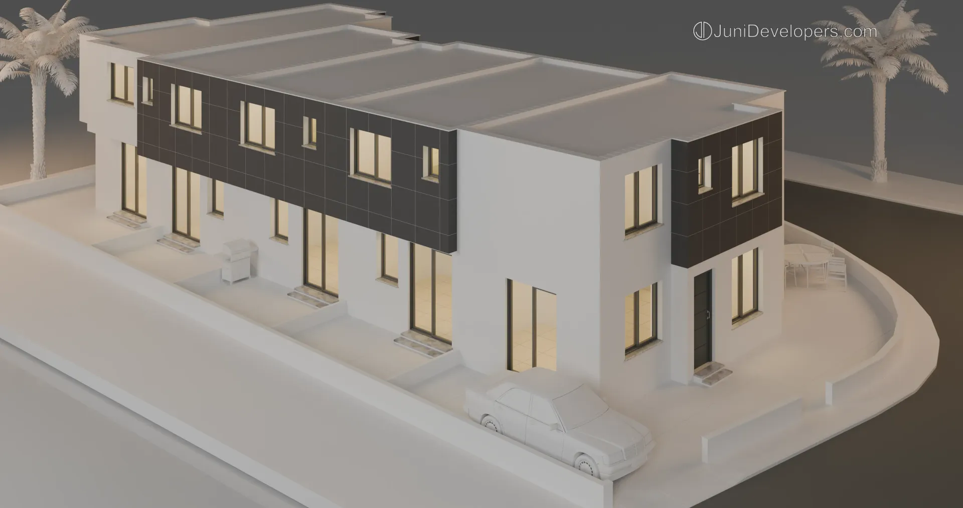 Maisonettes, building design, side view
