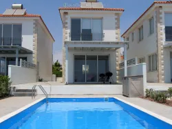 Seafront villa in Ayia Napa quiet residential area with garden and sea-views