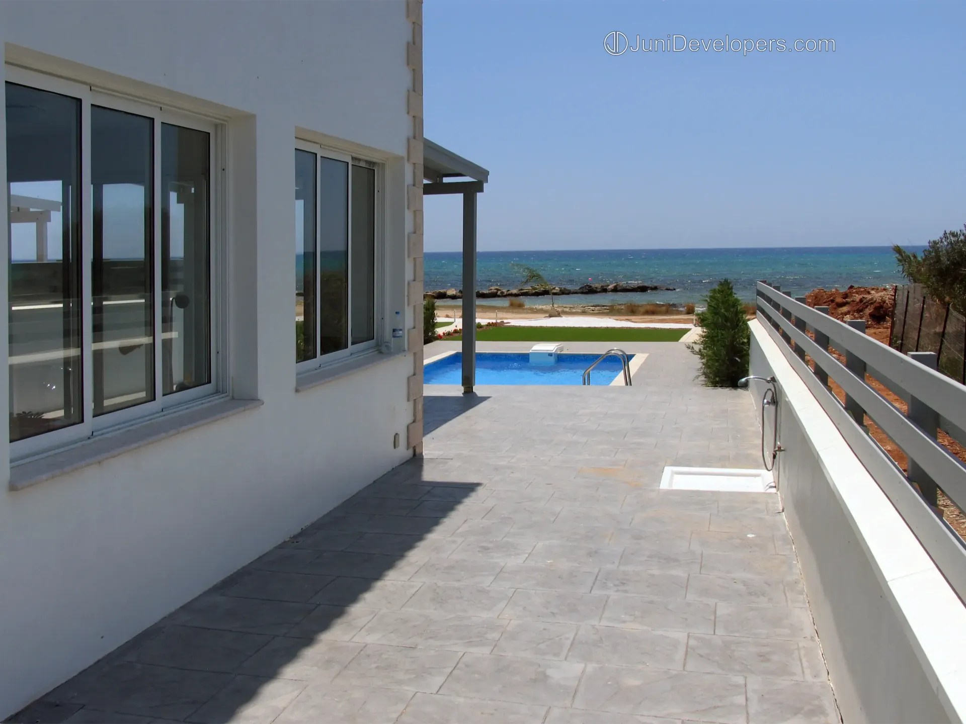Beachfront villa in Ayia Napa resort area with garden