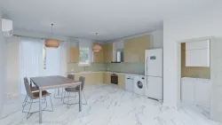Maisonette No. 3, kitchen, access to the veranda