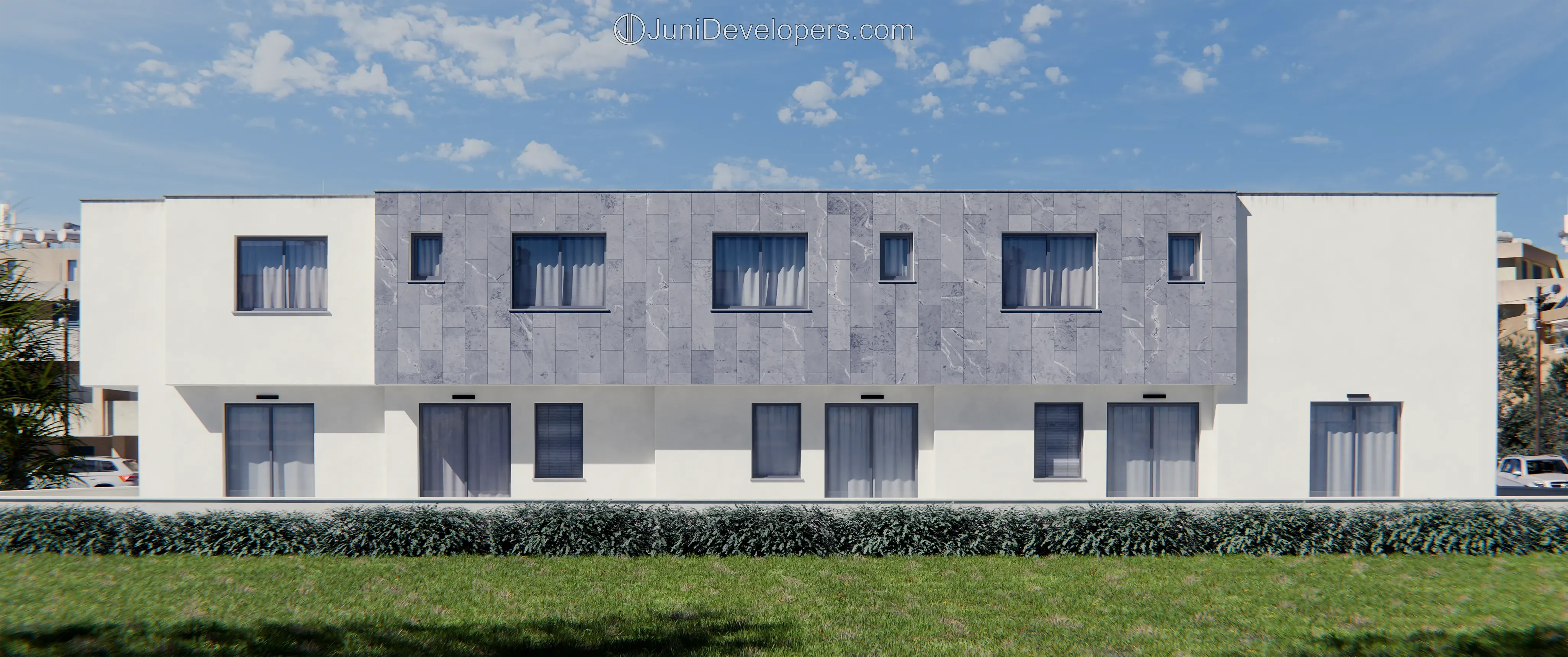 Cyprus, apartments with verandas, building facade