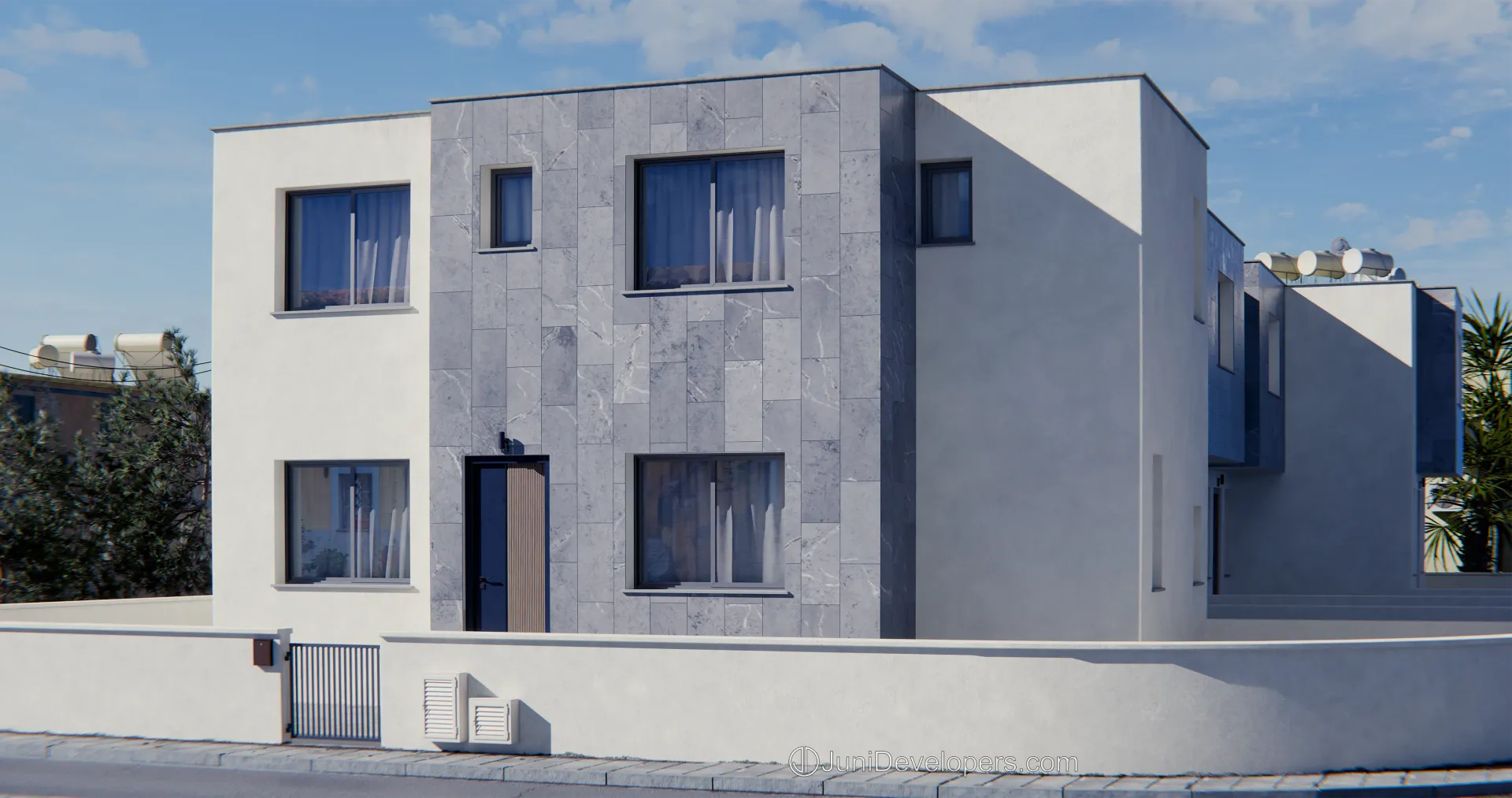 Maisonette No. 1, exterior view, entrance