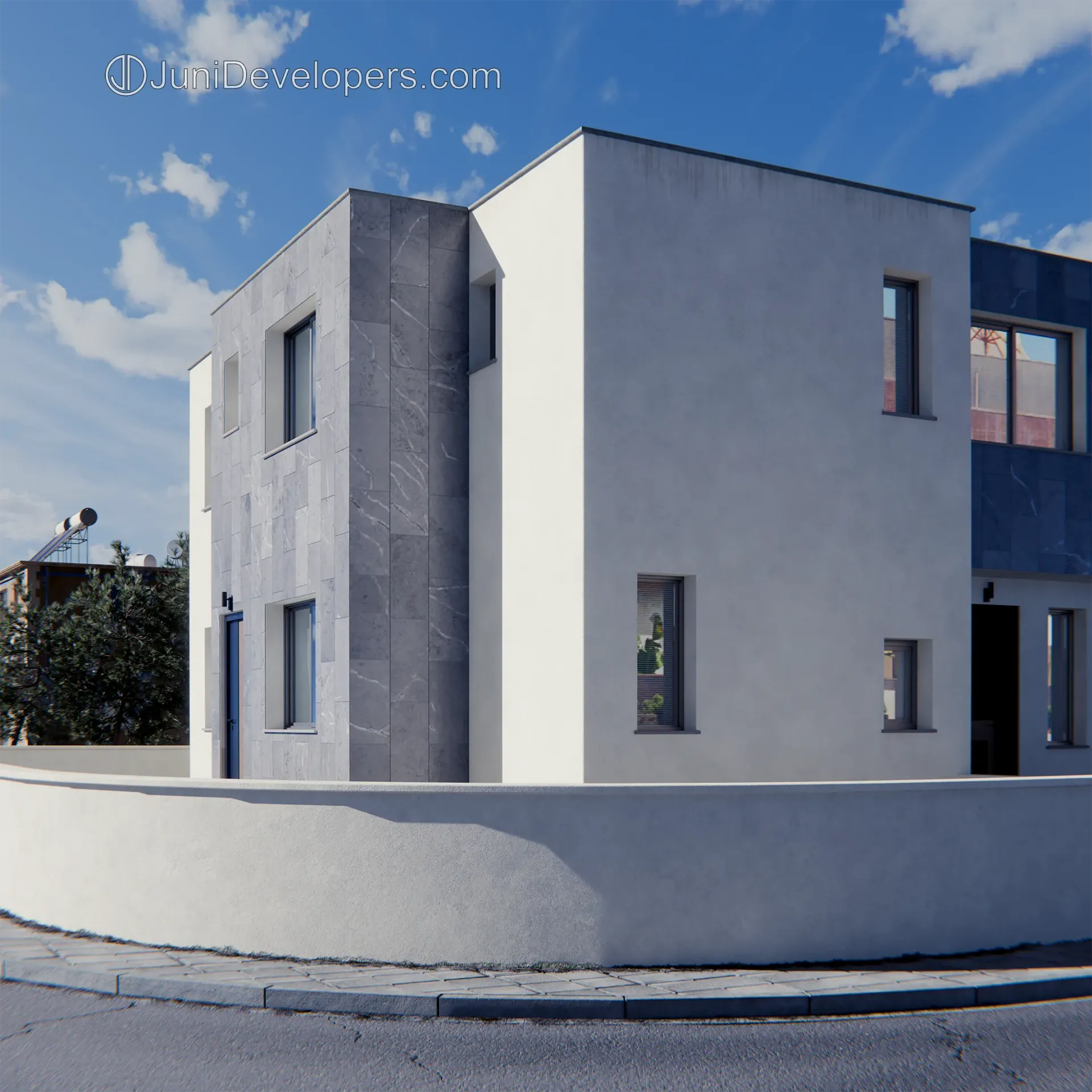 Maisonette No. 1, exterior view, building facade