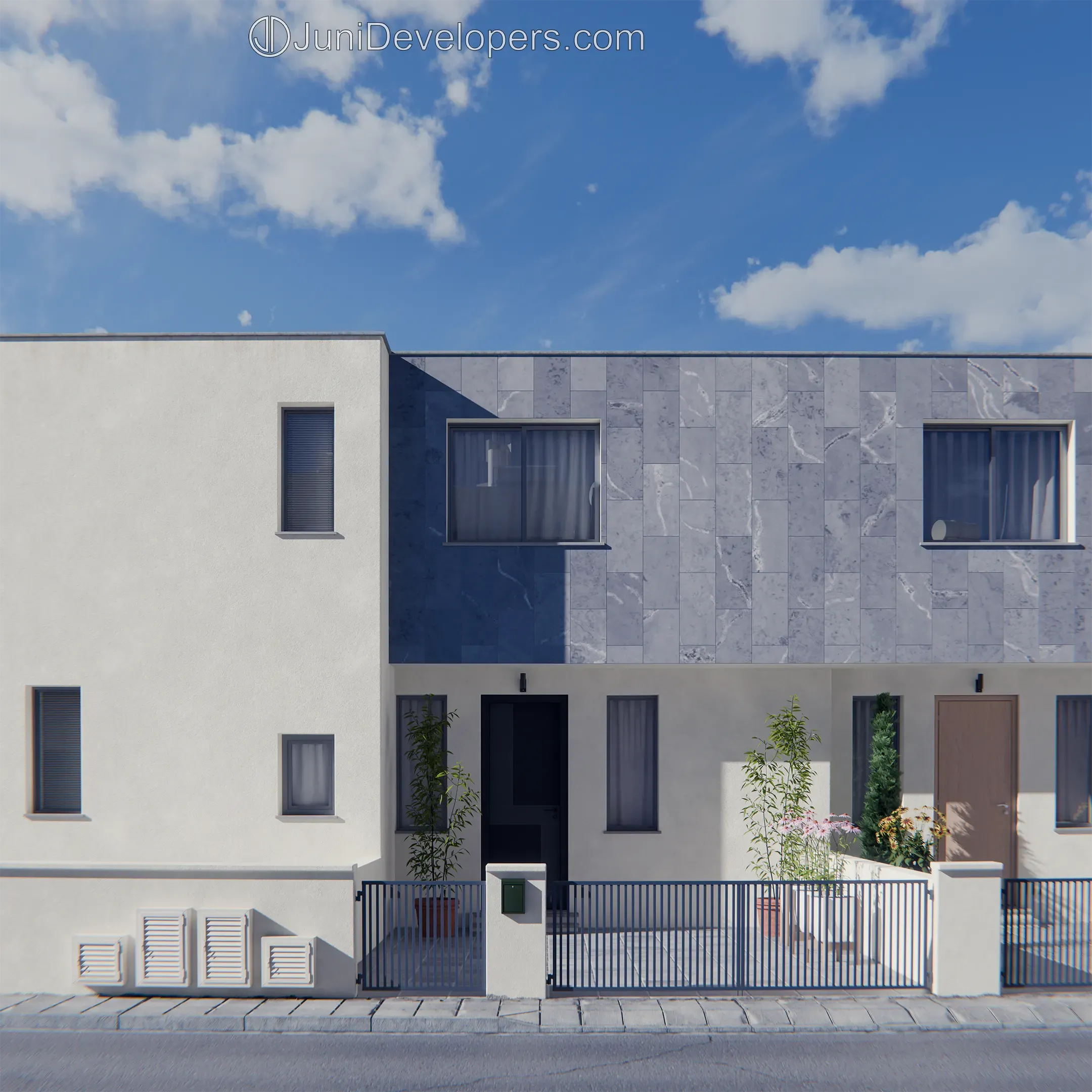 Maisonette No. 2, exterior view, private outdoor space