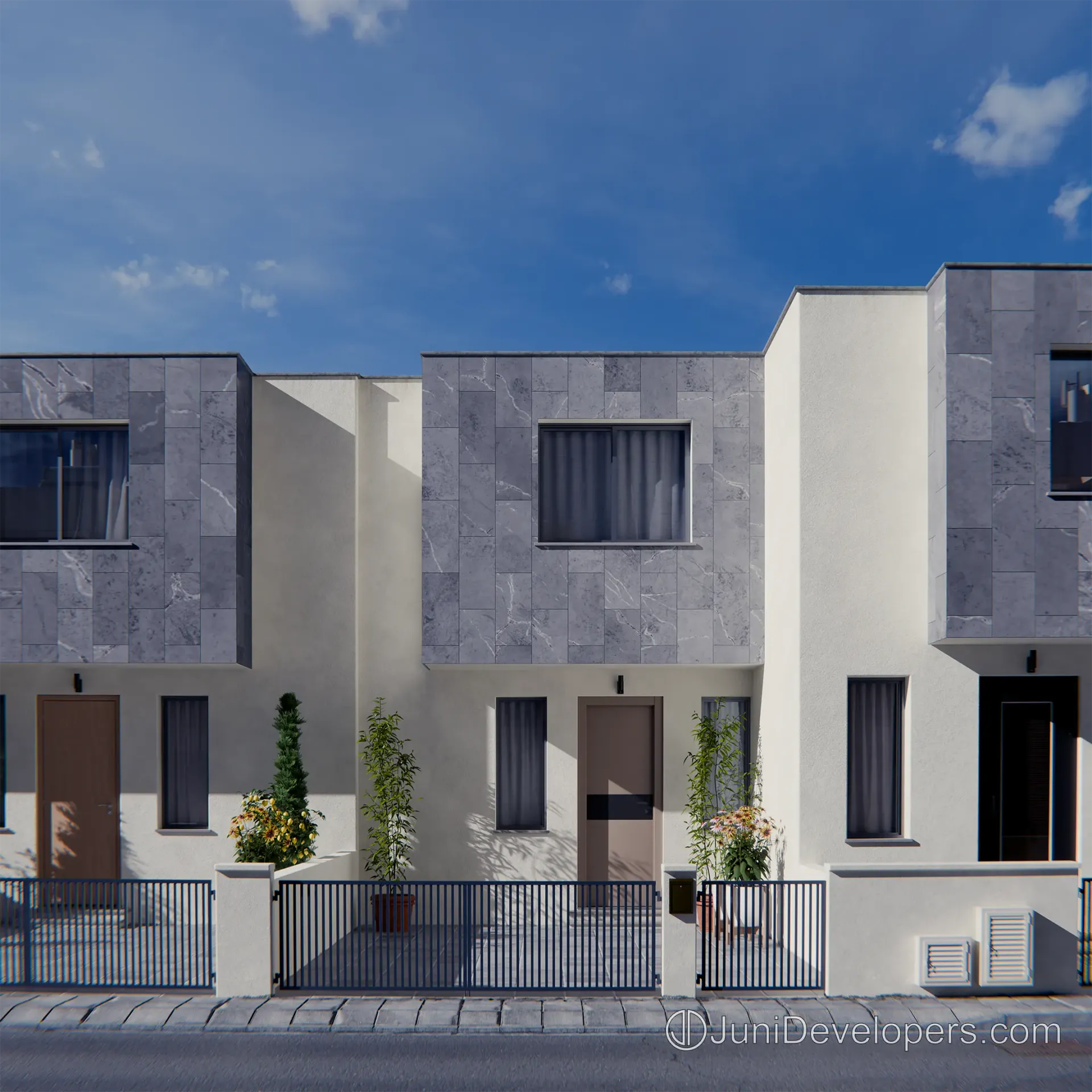 Maisonette No. 4, exterior view, private land plot