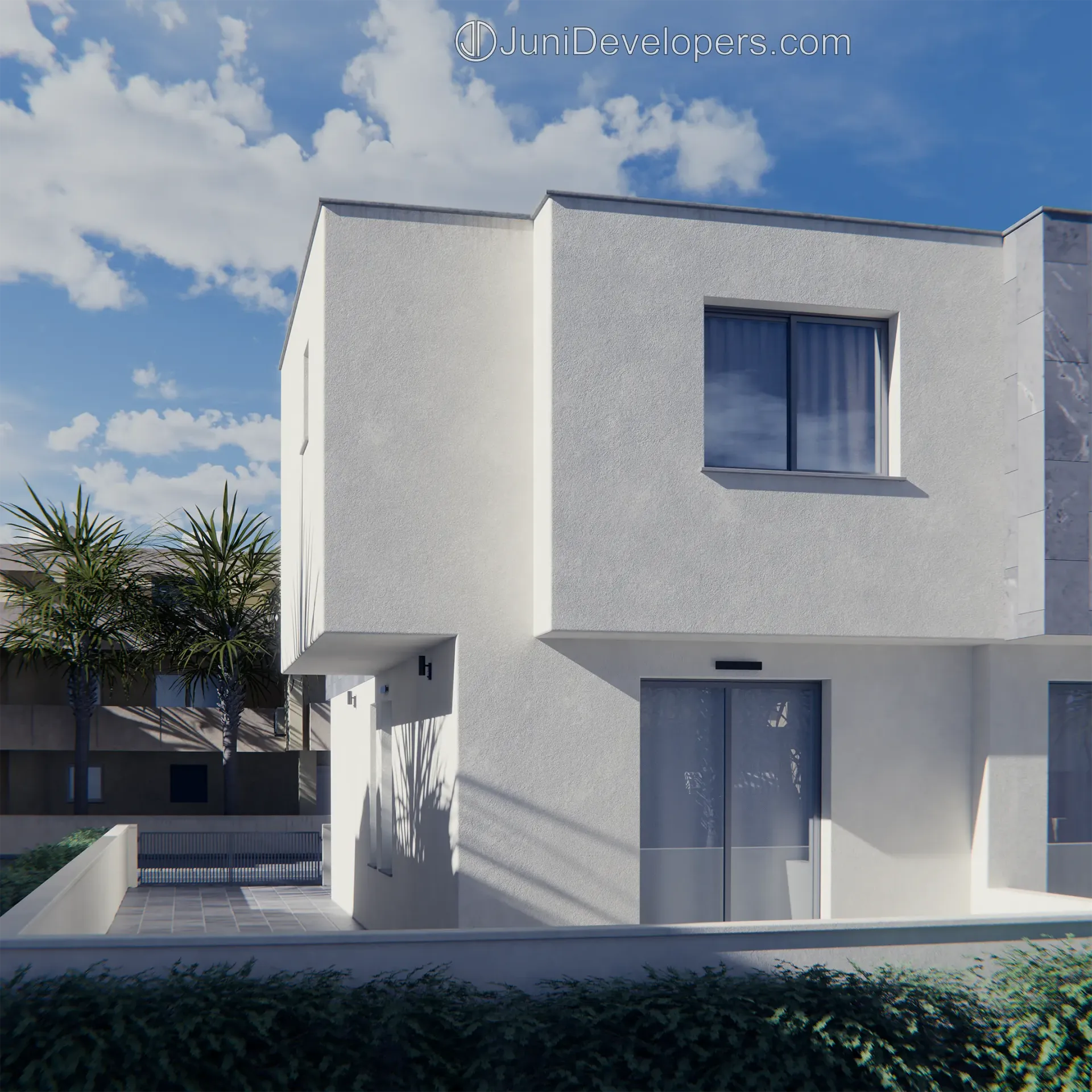 Maisonette No. 5, exterior view, private land plot