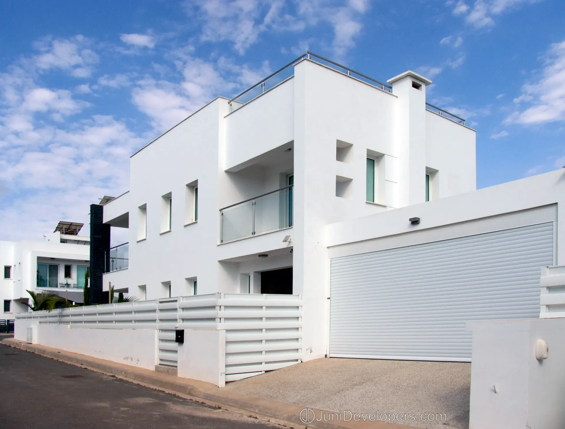 Stylish spacious villa in Pernera seafront with expansive verandas and private garage