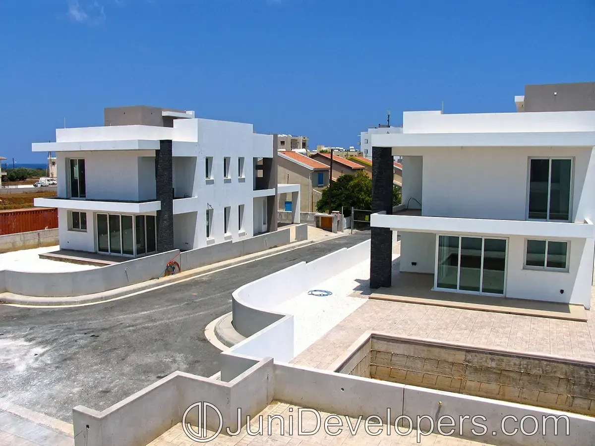 Modern luxury villa in Pernera near the sea with basement and open balconies