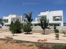 Contemporary 4 bedroom villa in Pernera near bars with balconies and landscaped plot