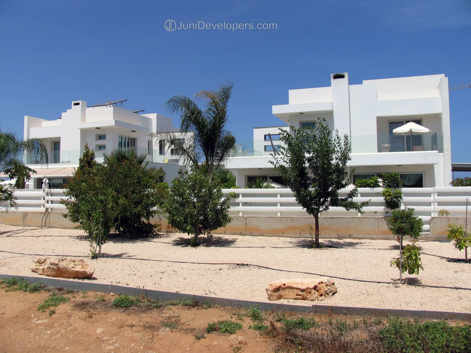 Contemporary 4 bedroom villa in Pernera near bars with balconies and landscaped plot