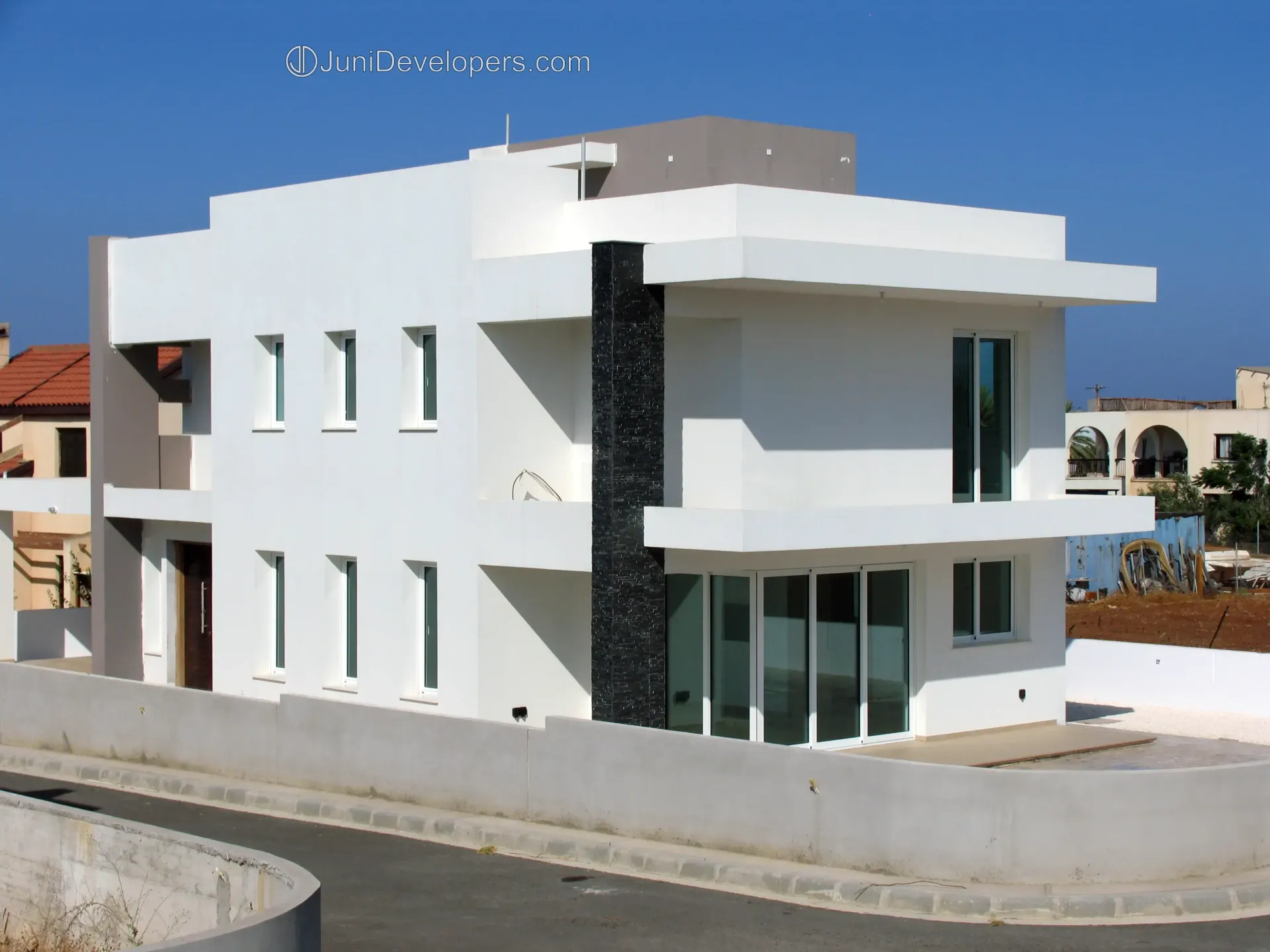 Premium luxury villa in Pernera near shops with landscaped garden and title deeds
