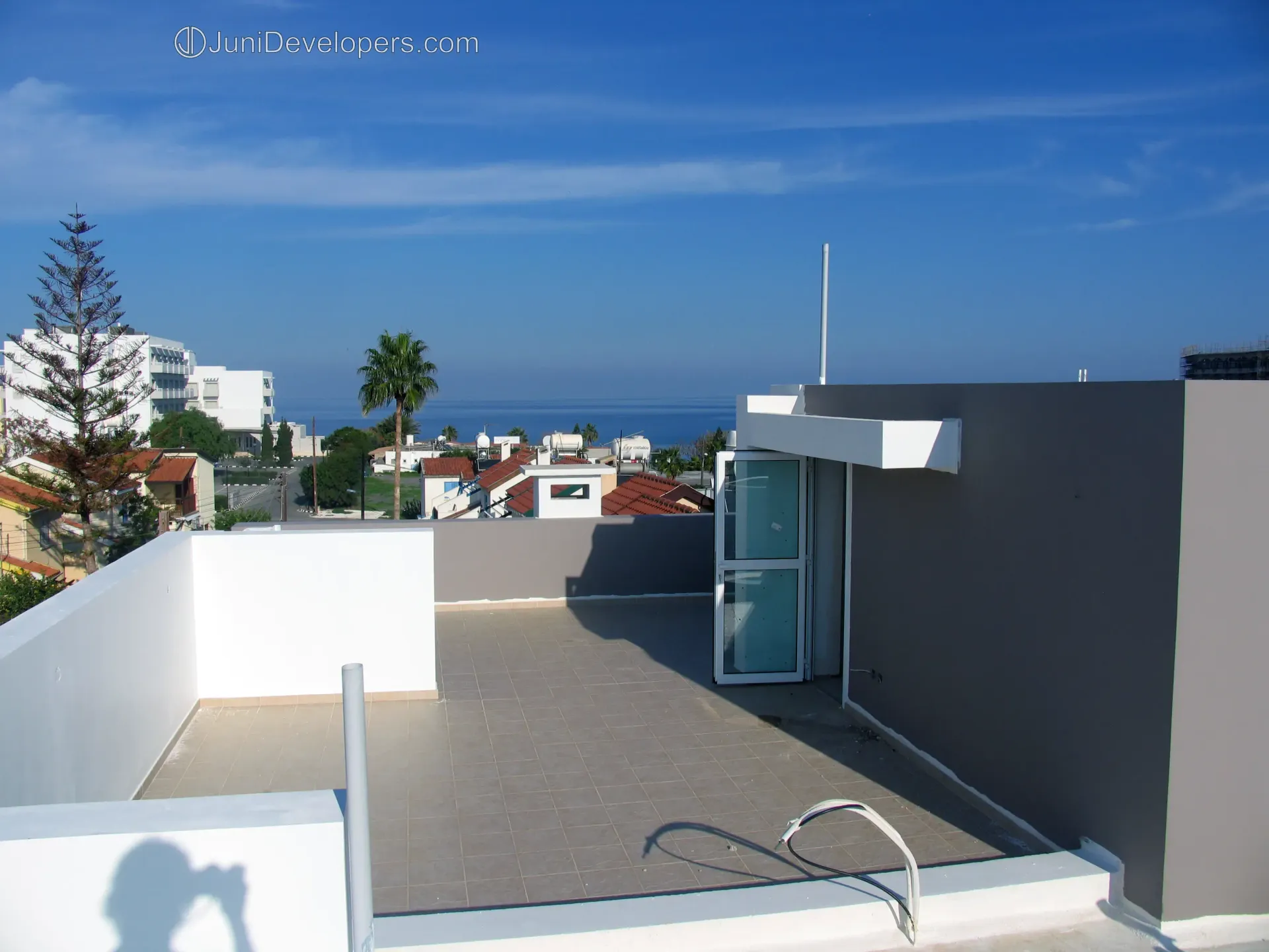Modern spacious villa in Pernera near the beach with a large pool and lush garden